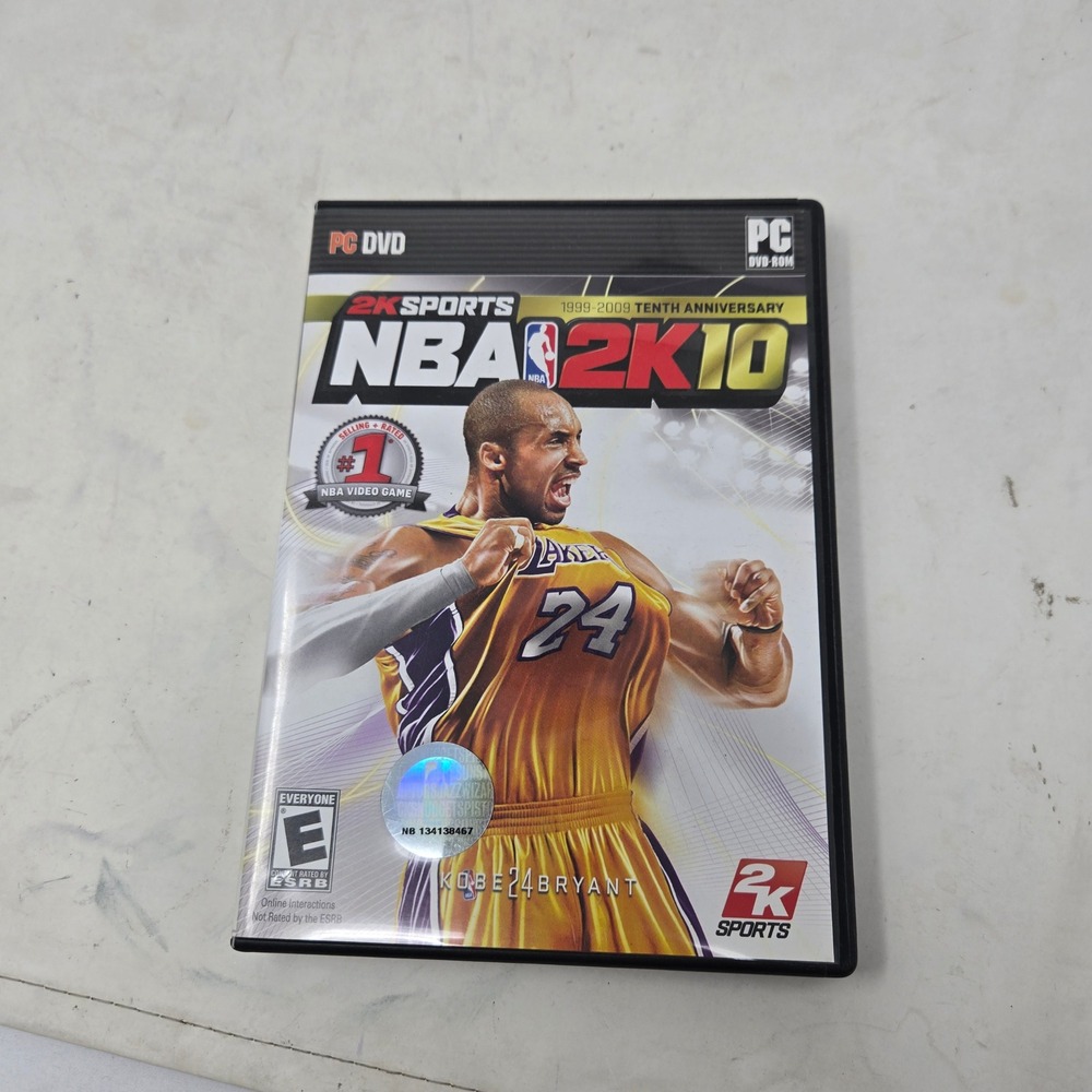 NBA 2K10 PC DVD-ROM 10th Anniversary Kobe Bryant Cover 2K Sports Video Game